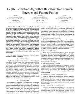 Depth Estimation Algorithm Based on Transformer-Encoder and Feature
  Fusion