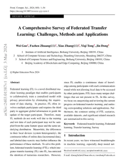 A Comprehensive Survey of Federated Transfer Learning: Challenges,
  Methods and Applications