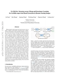 SA-MixNet: Structure-aware Mixup and Invariance Learning for
  Scribble-supervised Road Extraction in Remote Sensing Images