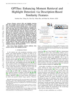 GPTSee: Enhancing Moment Retrieval and Highlight Detection via
  Description-Based Similarity Features