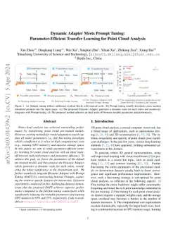 Dynamic Adapter Meets Prompt Tuning: Parameter-Efficient Transfer
  Learning for Point Cloud Analysis