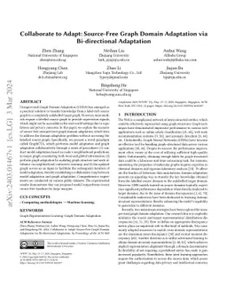 Collaborate to Adapt: Source-Free Graph Domain Adaptation via
  Bi-directional Adaptation