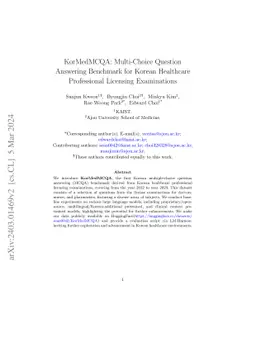 KorMedMCQA: Multi-Choice Question Answering Benchmark for Korean
  Healthcare Professional Licensing Examinations