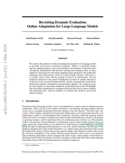 Revisiting Dynamic Evaluation: Online Adaptation for Large Language
  Models