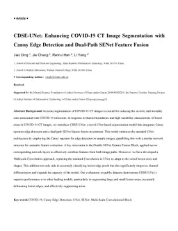 CDSE-UNet: Enhancing COVID-19 CT Image Segmentation with Canny Edge
  Detection and Dual-Path SENet Feature Fusion
