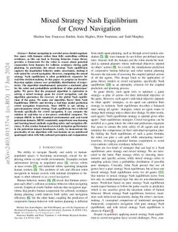 Mixed Strategy Nash Equilibrium for Crowd Navigation