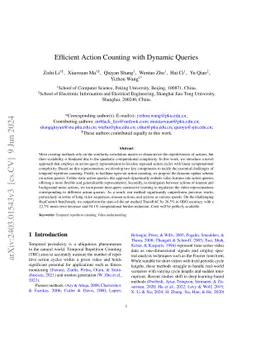 Efficient Action Counting with Dynamic Queries