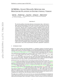 SCHEMA: State CHangEs MAtter for Procedure Planning in Instructional
  Videos