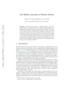 The Hidden Attention of Mamba Models