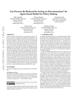 Can Poverty Be Reduced by Acting on Discrimination? An Agent-based Model
  for Policy Making