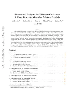 Theoretical Insights for Diffusion Guidance: A Case Study for Gaussian
  Mixture Models