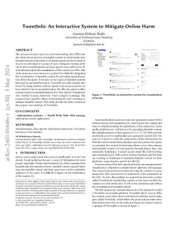 TweetInfo: An Interactive System to Mitigate Online Harm