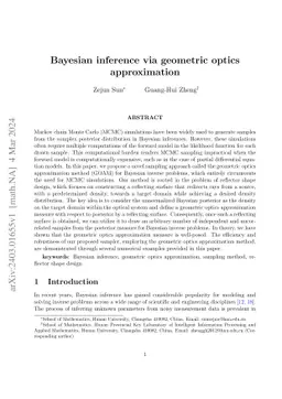 Bayesian inference via geometric optics approximation