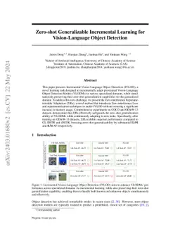 Zero-shot Generalizable Incremental Learning for Vision-Language Object
  Detection