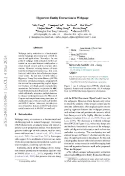 Hypertext Entity Extraction in Webpage