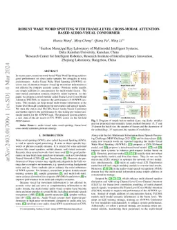 Robust Wake Word Spotting With Frame-Level Cross-Modal Attention Based
  Audio-Visual Conformer