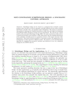 Soft-constrained Schrodinger Bridge: a Stochastic Control Approach