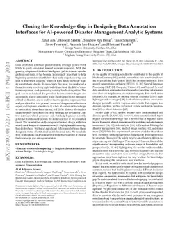 Closing the Knowledge Gap in Designing Data Annotation Interfaces for
  AI-powered Disaster Management Analytic Systems