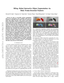 RISeg: Robot Interactive Object Segmentation via Body Frame-Invariant
  Features