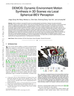 DEMOS: Dynamic Environment Motion Synthesis in 3D Scenes via Local
  Spherical-BEV Perception