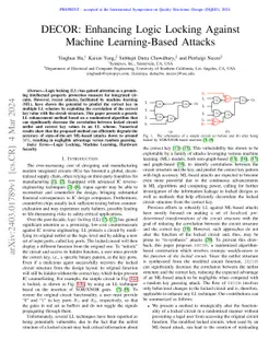 DECOR: Enhancing Logic Locking Against Machine Learning-Based Attacks