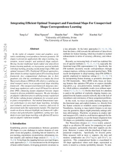Integrating Efficient Optimal Transport and Functional Maps For
  Unsupervised Shape Correspondence Learning