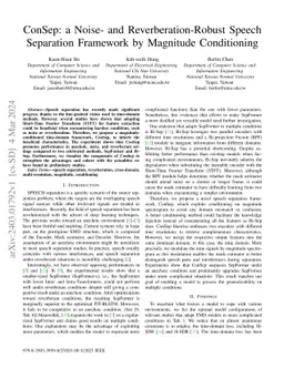 ConSep: a Noise- and Reverberation-Robust Speech Separation Framework by
  Magnitude Conditioning