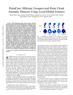 PointCore: Efficient Unsupervised Point Cloud Anomaly Detector Using
  Local-Global Features
