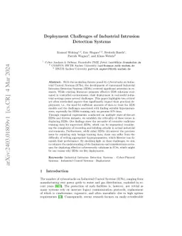 Deployment Challenges of Industrial Intrusion Detection Systems