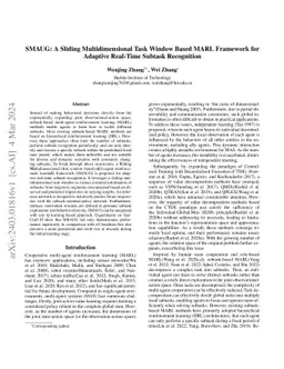 SMAUG: A Sliding Multidimensional Task Window-Based MARL Framework for
  Adaptive Real-Time Subtask Recognition