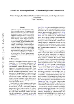 NusaBERT: Teaching IndoBERT to be Multilingual and Multicultural