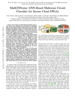 MaliGNNoma: GNN-Based Malicious Circuit Classifier for Secure Cloud
  FPGAs