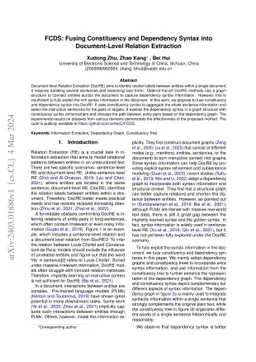 FCDS: Fusing Constituency and Dependency Syntax into Document-Level
  Relation Extraction