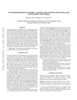 Unsupervised Distance Metric Learning for Anomaly Detection Over
  Multivariate Time Series