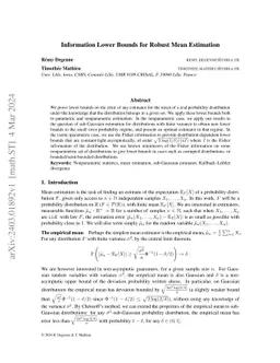 Information Lower Bounds for Robust Mean Estimation
