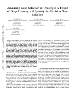 Advancing Gene Selection in Oncology: A Fusion of Deep Learning and
  Sparsity for Precision Gene Selection