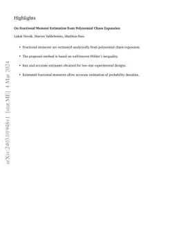 On Fractional Moment Estimation from Polynomial Chaos Expansion