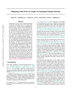 Mitigating Label Noise on Graph via Topological Sample Selection