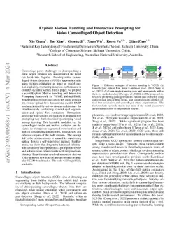 Explicit Motion Handling and Interactive Prompting for Video Camouflaged Object Detection
