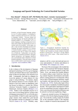 Language and Speech Technology for Central Kurdish Varieties