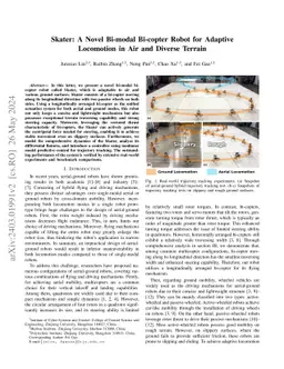 Skater: A Novel Bi-modal Bi-copter Robot for Adaptive Locomotion in Air
  and Diverse Terrain
