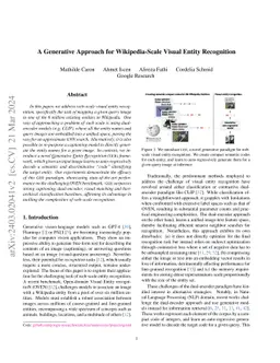 A Generative Approach for Wikipedia-Scale Visual Entity Recognition