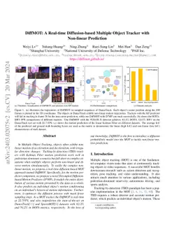 DiffMOT: A Real-time Diffusion-based Multiple Object Tracker with
  Non-linear Prediction