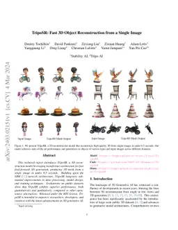 TripoSR: Fast 3D Object Reconstruction from a Single Image