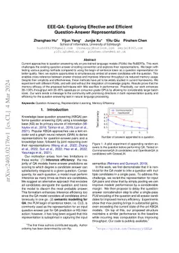 EEE-QA: Exploring Effective and Efficient Question-Answer
  Representations