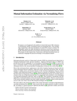 Mutual Information Estimation via Normalizing Flows