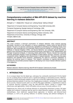 Comprehensive evaluation of Mal-API-2019 dataset by machine learning in
  malware detection