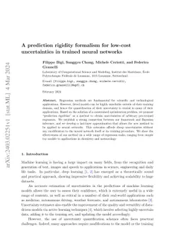 A prediction rigidity formalism for low-cost uncertainties in trained
  neural networks