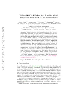 Vision-RWKV: Efficient and Scalable Visual Perception with RWKV-Like Architectures