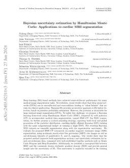 Bayesian Uncertainty Estimation by Hamiltonian Monte Carlo: Applications
  to Cardiac MRI Segmentation